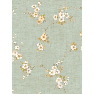 Seabrook Designs HE50404 Heritage Acrylic Coated Floral-trail Wallpaper